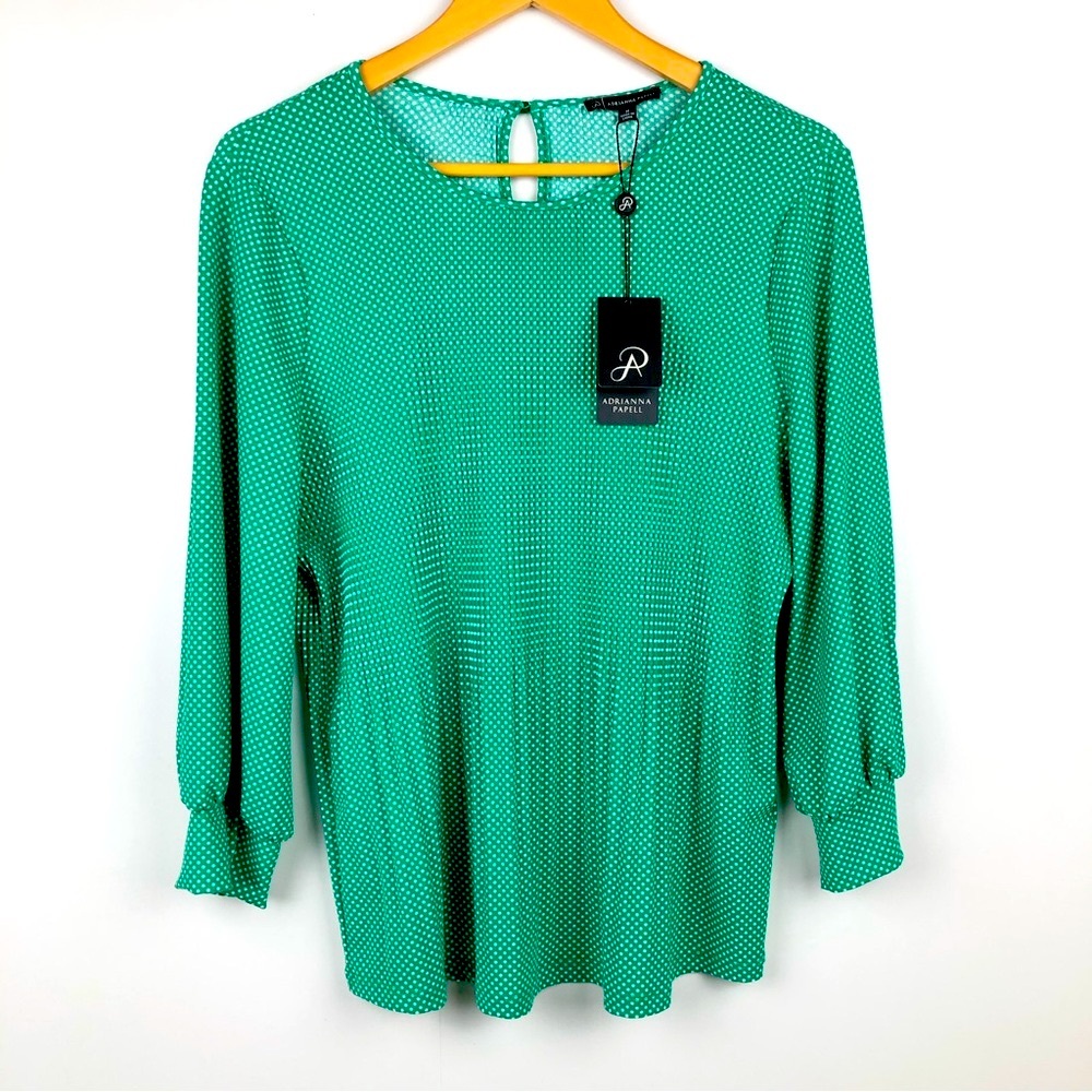 Adrianna Papell Trapeze Knit Long Sleeve Top M
